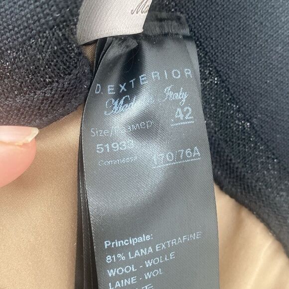 D.EXTERIOR Black & Nude Spider Web Embroidered Plissé Skirt Wool Mix Sheer - Picture 9 of 10